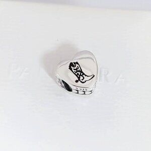 Pandora Cowboy Boots Charm Bead Farmer Cowgirl Boots Western Boot S925 Silver